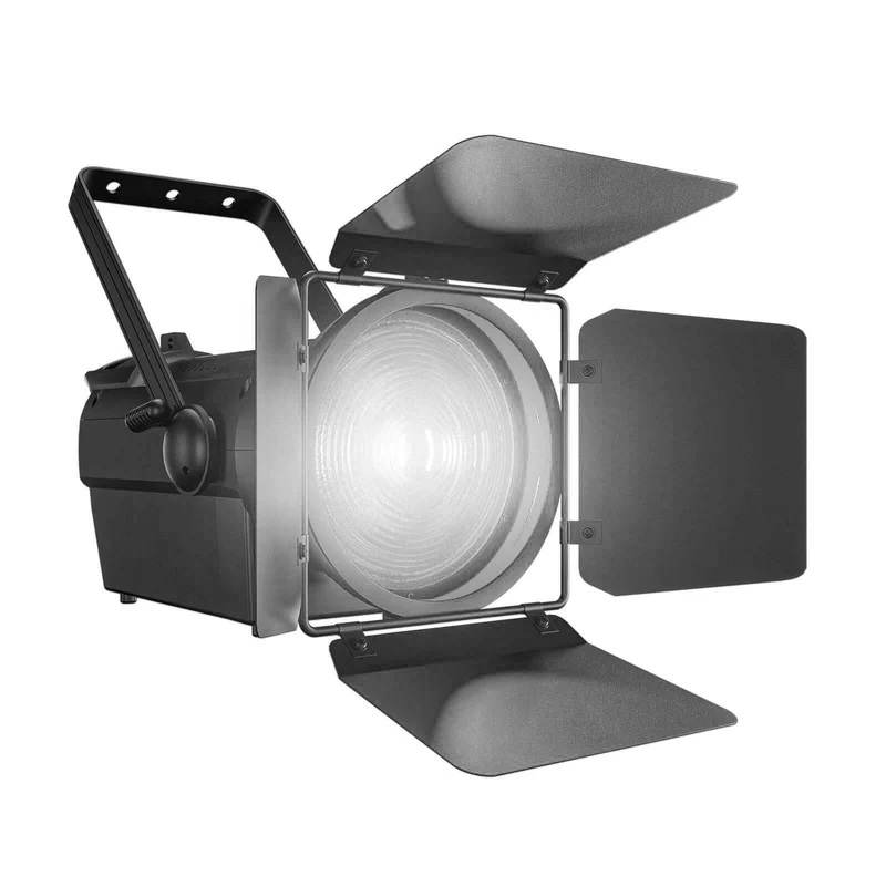 SHEHDS 250W/350W LED Fresnel Spotlight RGBWAUV/RGBLAC/RGBW/RGBL/Warm+Cool White Stage Lighting with Barndoors & Pulse Strobe