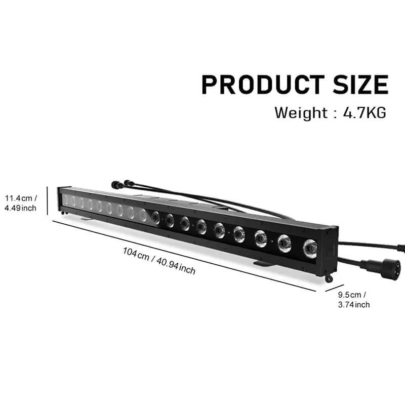 SHEHDS Waterproof LED 18x10W RGBWAUV / RGBLAC Wash Wall Light Zero Noise Outdoor