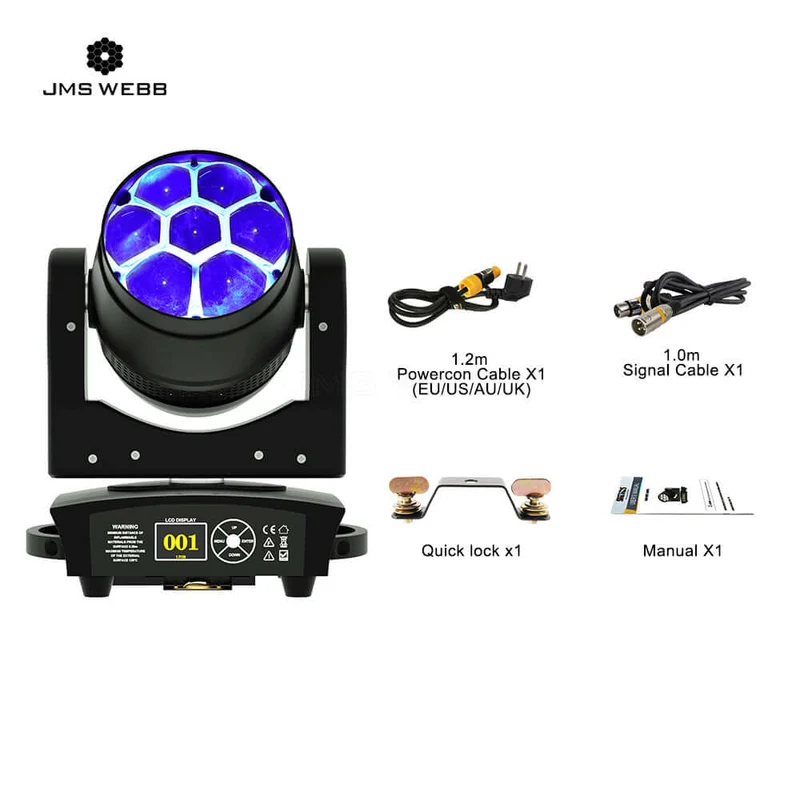 JMS WEBB LED 7x40W RGBW Wash & Zoom Moving Head Light