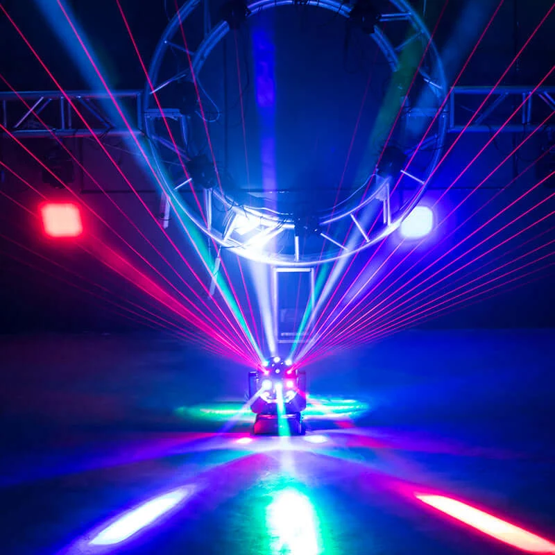 SHEHDS 16X3W LED Football Beam & Laser & Strobe 3in1 Moving head light With Red & Green Laser