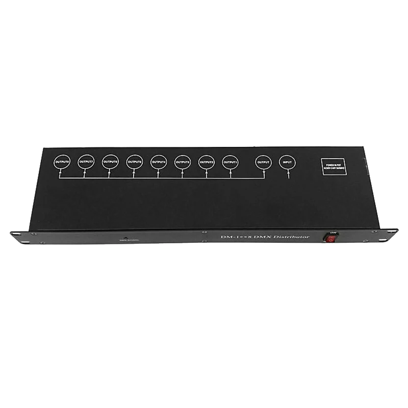 Stage DMX512 Splitter Light Controller Light Signal Amplifier Splitter 8 Way DMX Distributor