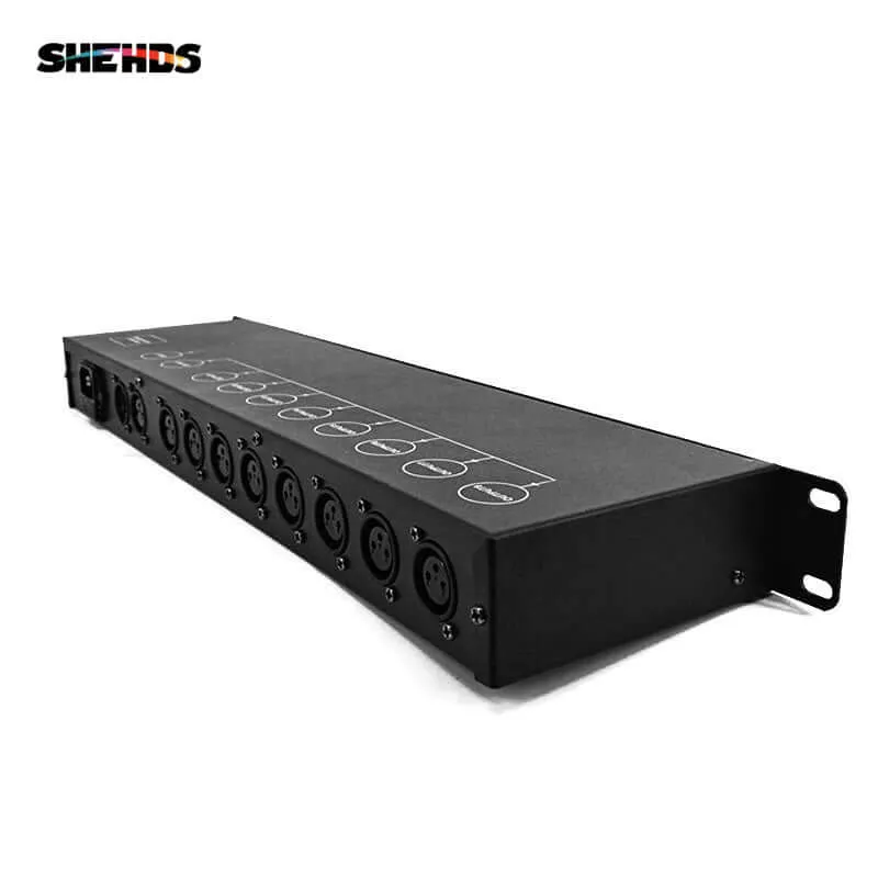 Stage DMX512 Splitter Light Controller Light Signal Amplifier Splitter 8 Way DMX Distributor