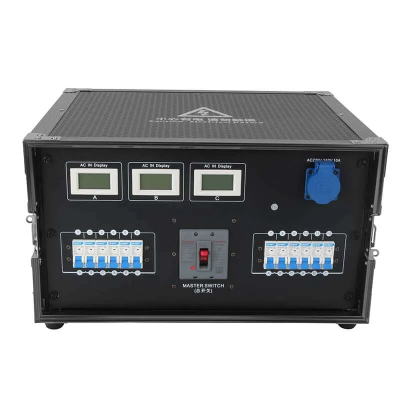 SHEHDS 7U Flight Case Power Supply Distribution Box 16A Waterproof Plug 12-Channel