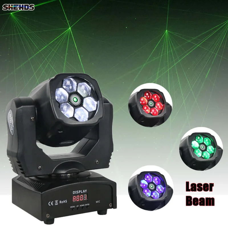 JMS WEBB 6x15W Laser & RGBW Beam Moving Head Light