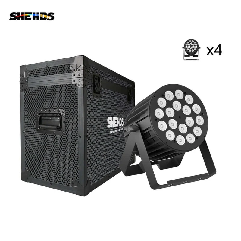 SHEHDS New Version LED 18x18W RGBWA+UV 6in1 Par Light Big Aluminum Alloy