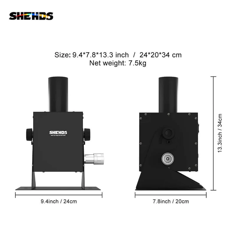 SHEHDS CO2 Jet Machine With 12x3W RGB 3in1 Light Effect – 90° Adjustable Angle