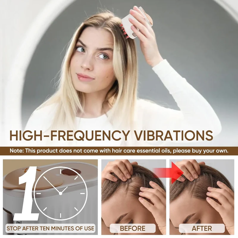Red Light Therapy 2 in 1 Electric Scalp Massager & Hair Oil Applicator | 1 Year Warranty
