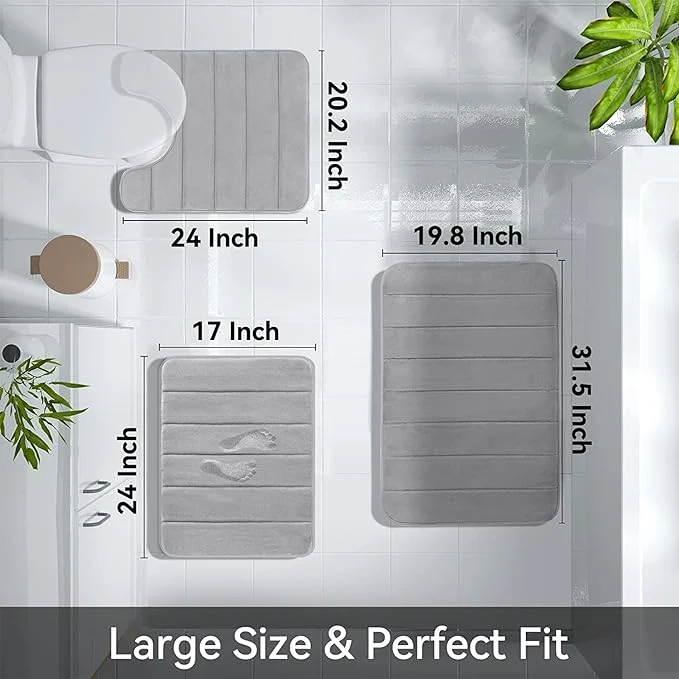 Water Absorption Floor Mat with Memory Foam by RetroGoods (Premium Quality)