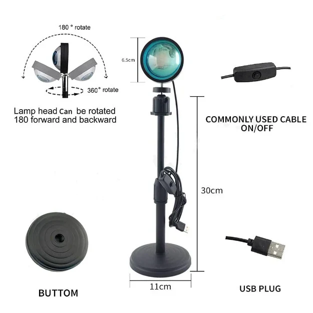 Sunset Lamp by RetroGoods™ with 16 Colors in 1, with Remote (PREMIUM QUALITY)