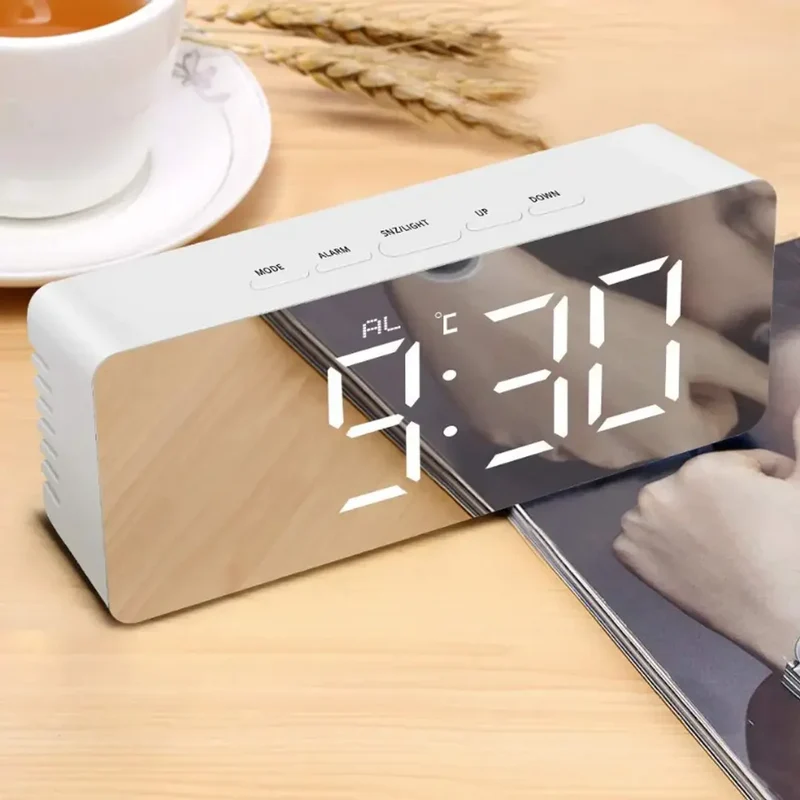 Retrogoods- LED Mirror Alarm Clock