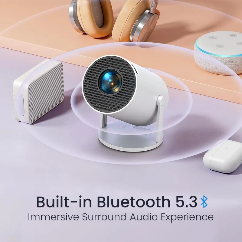 Home 4K & 1080p Support, 270° Rotatable Projector 4000L Android 11 Wi-Fi Bluetooth YouTube PrimeVideo Hotstar Netflix Apps, 720p Native, 150" Max