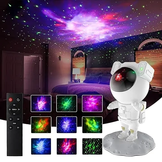 Astronaut Galaxy Projector Night Light with Remote Control Timer 360° Adjustable Kids Astronaut LED Lamp for Baby Adults Bedroom, Gaming Room, Home
