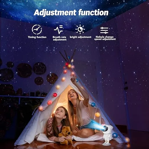 Astronaut Galaxy Projector Night Light with Remote Control Timer 360° Adjustable Kids Astronaut LED Lamp for Baby Adults Bedroom, Gaming Room, Home