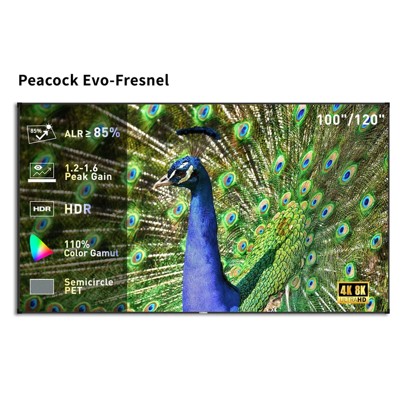 WUPRO Cinema Peacock Evo ALR Fixed Frame Screen Fresnel