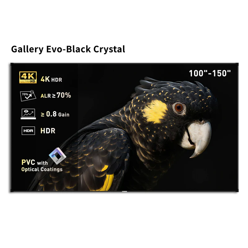 WUPRO Cinema Gallery Evo ALR Fixed Frame Screen Black Crystal