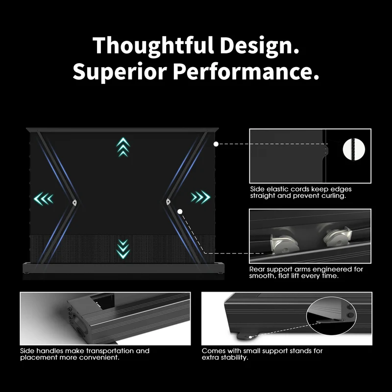 WUPRO Cinema LeApex CLR Smart Motorized Floor Rising Screen CBSP