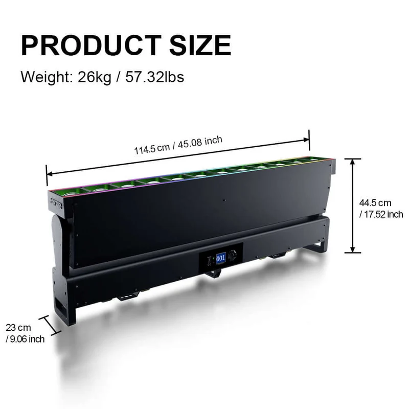 GalaxyJet LED 12x40W RGBW Zoom Beam Moving Head Lighting | Pixel Control Low Noise for DJ Club Bar Live Show Theater