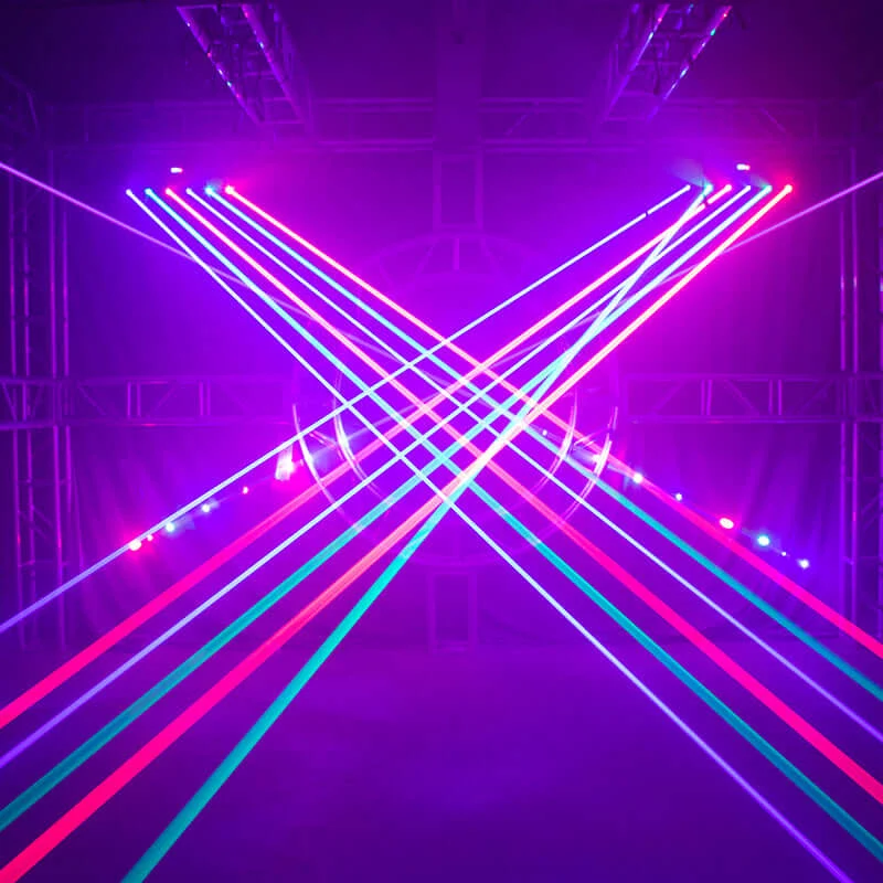 SHEHDS 3000mW RGB / RGB 3in1 DMX Scanner Moving Head Laser Light