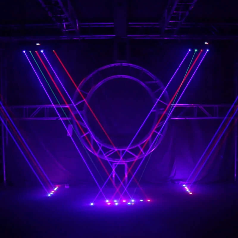 SHEHDS 3000mW RGB / RGB 3in1 DMX Scanner Moving Head Laser Light