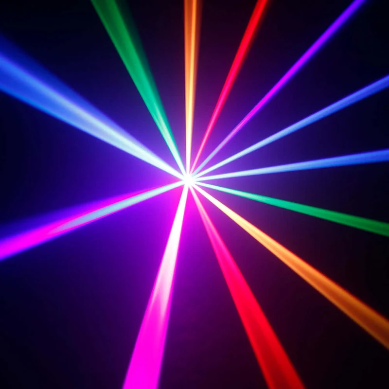 SHEHDS APP Control 1W RGB Laser Projector – Double Pattern Animation, DMX Compatible Stage Scanner Light