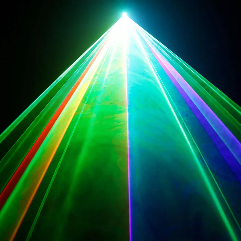 SHEHDS APP Control 1W RGB Laser Projector – Double Pattern Animation, DMX Compatible Stage Scanner Light