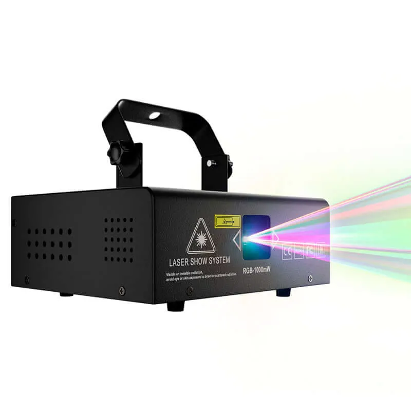SHEHDS APP Control 1W RGB Laser Projector – Double Pattern Animation, DMX Compatible Stage Scanner Light