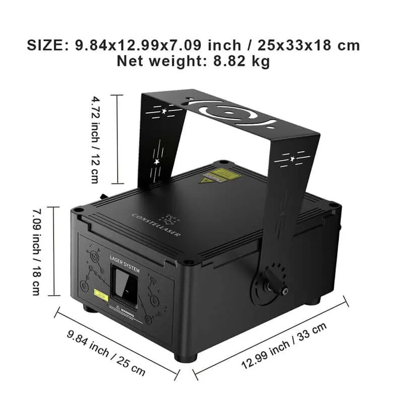 Constellaser APP Control Waterproof 12W RGB Scanner Pattern Animation Laser Light