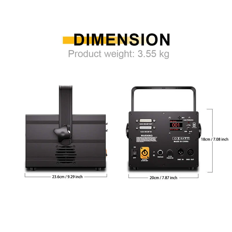 SHEHDS APP Control 3W RGB Laser Scanner Full Color 3D Effect Laser Light