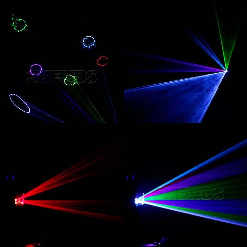SHEHDS APP Control 3W RGB Laser Scanner Full Color 3D Effect Laser Light
