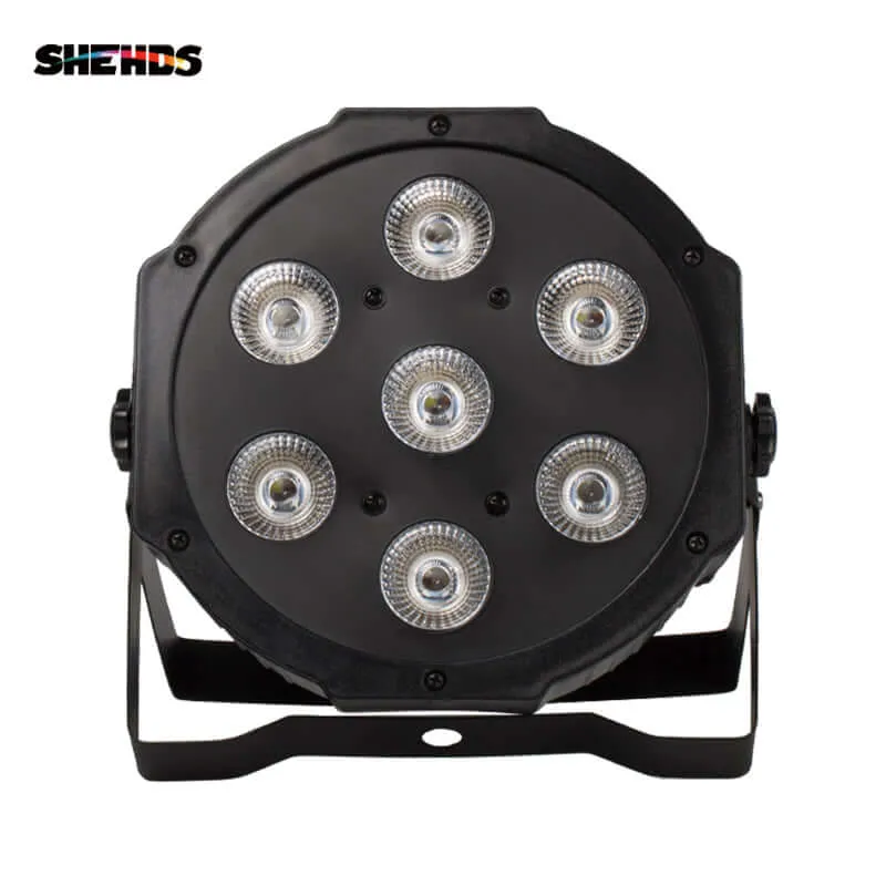SHEHDS 7x18W LED Par Light Silent Slim RGBWA+UV Stage Lighting