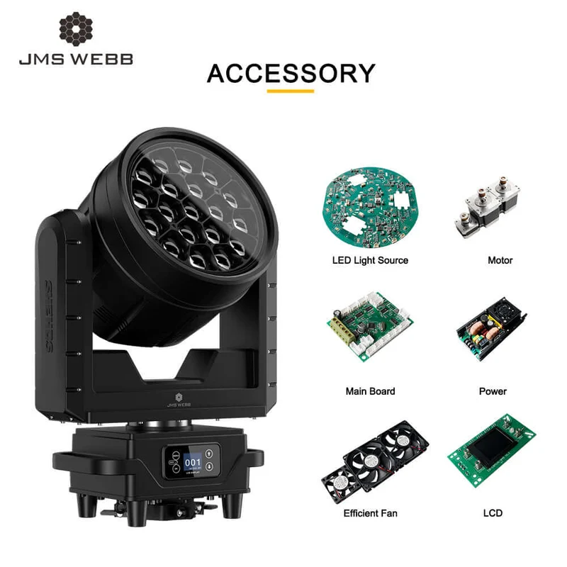 SHEHDS Waterproof 19x40W RGBW LED Zoom & Beam & Wash Light