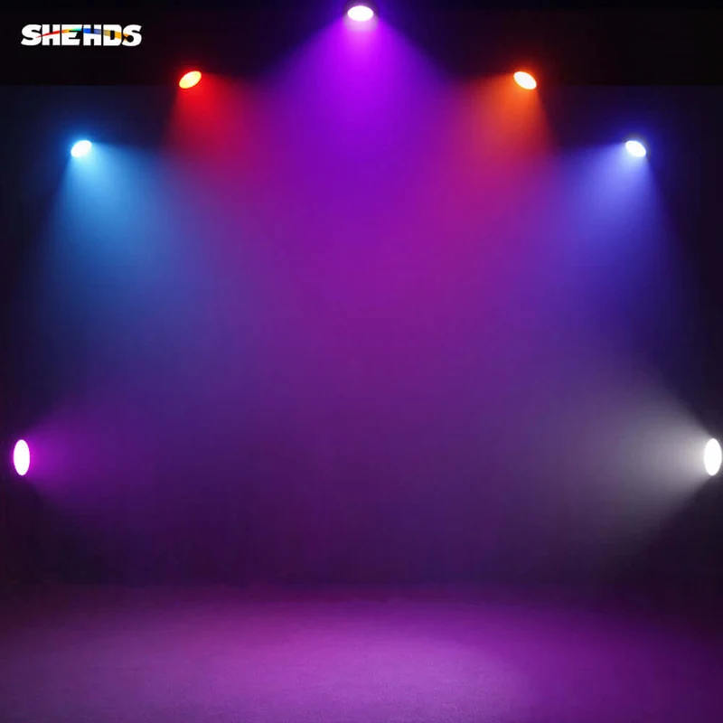 SHEHDS 200W LED 6in1 COB Light RGBWA UV Temperature & Voice Control
