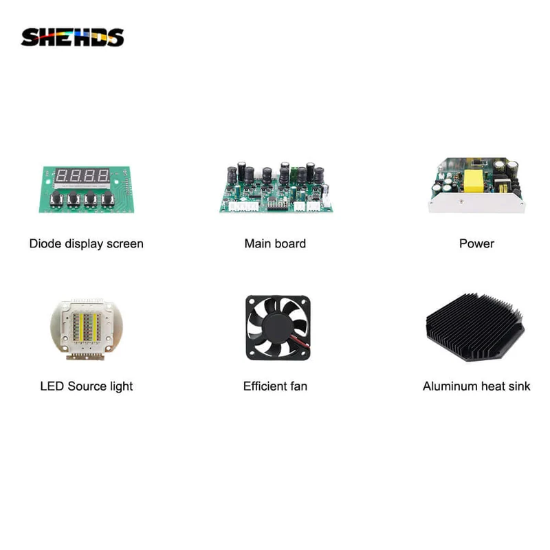 SHEHDS 200W LED 6in1 COB Light RGBWA UV Temperature & Voice Control