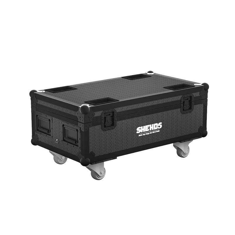 SHEHDS Rechargeable Flight Case For 6 / 8 / 10 pcs 6x18W 6in1 RGBAW+UV Wireless Remote Control Wifi Battery Uplight With Silent Wheels