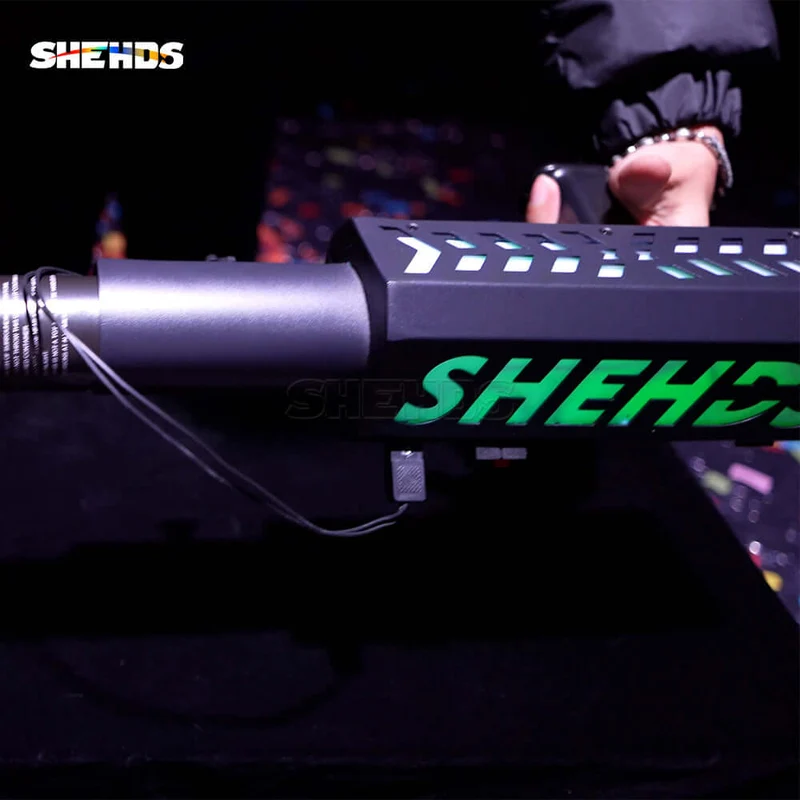 SHEHDS Rechargeable RGB Confetti Machine With High-strength Aluminum Alloy Body
