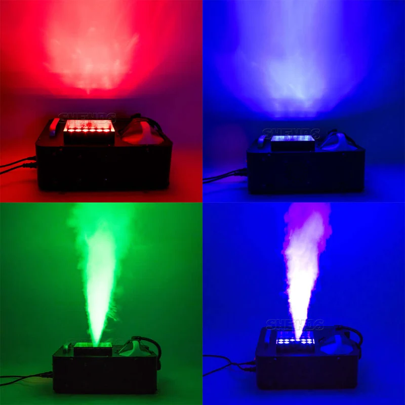 SHEHDS 1500W Fog Machine with 24x9W RGB LED Lights
