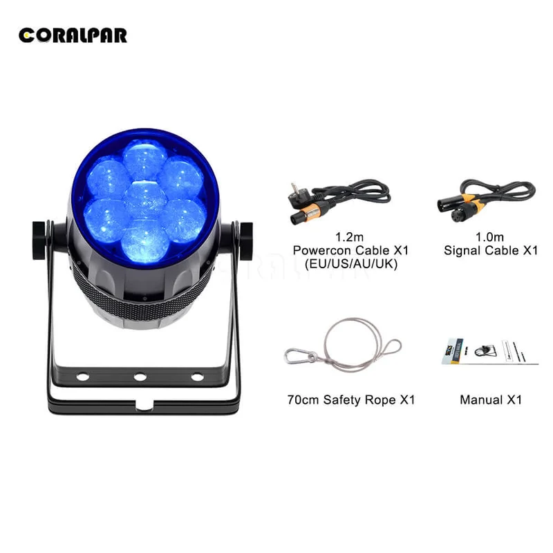 CORALPAR IP65 Waterproof LED Zoom & Wash Bee Eye 7x40W RGBW 4in1 Par Light