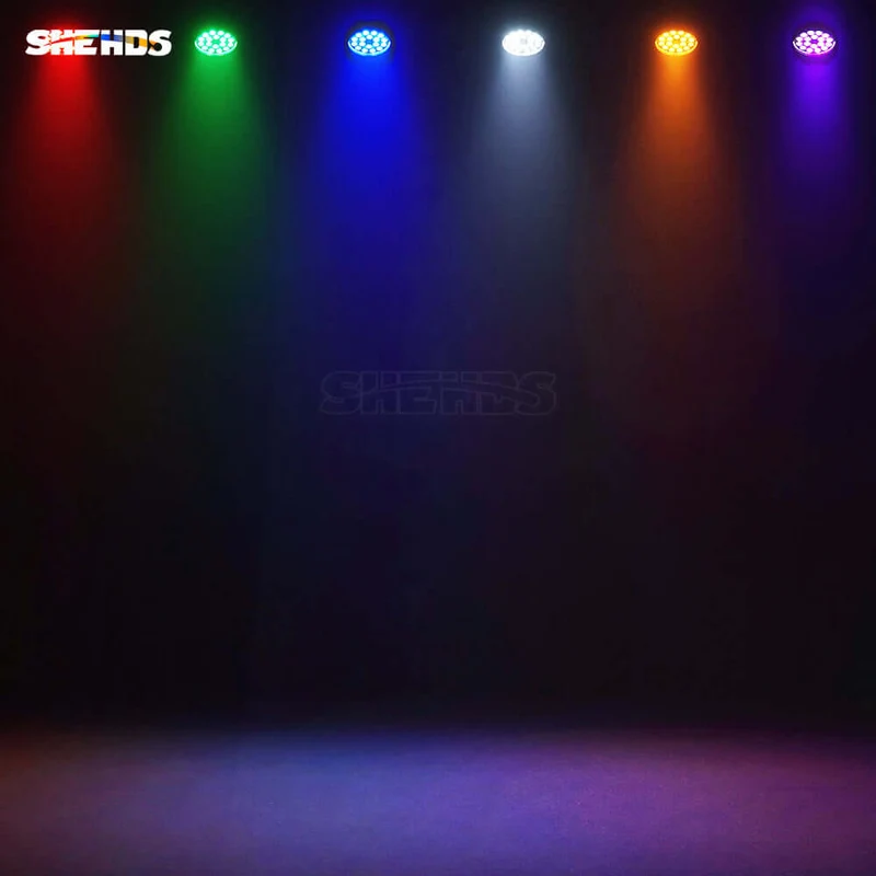 SHEHDS New Version LED Zoom & Wash Par 18x18W RGBWA UV 6in1 Light Big Aluminum Alloy