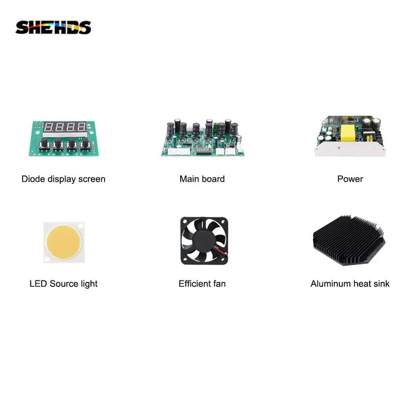 SHEHDS New Version LED 200W Cool & Warm White 2in1 COB Light Uniform Color Mix，Temperature Control Protection，Aluminum Alloy