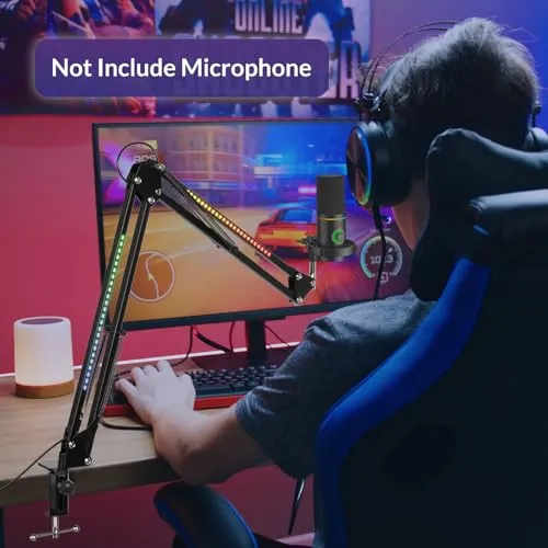 Bras De Microphone Avec Lumière RGB, Réglable