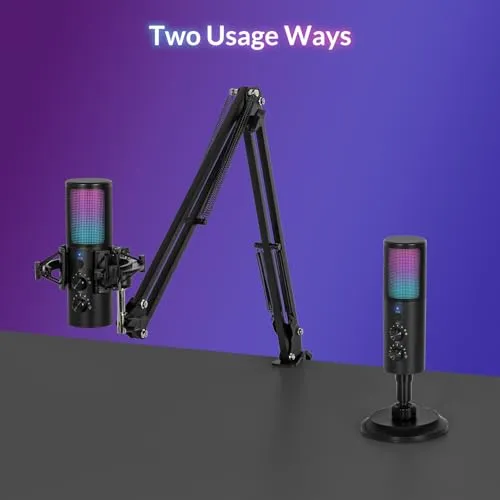 Kit De Microphone De Jeu USB, RGB, Bouton Muet