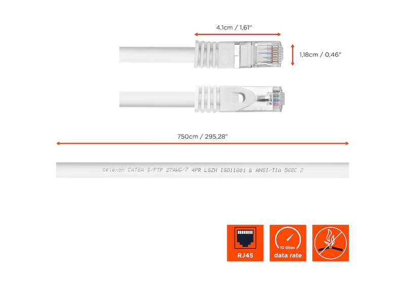 celexon CAT 6A Patchkabel - S/FTP