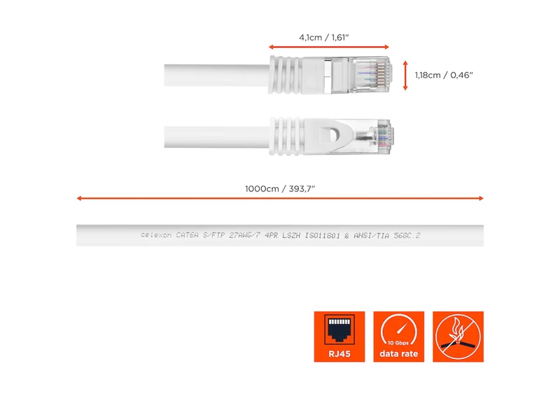 celexon CAT 6A Patchkabel - S/FTP