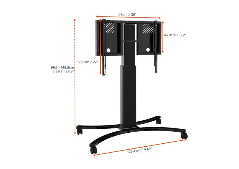 celexon Expert elektrisch höhenverstellbarer Display-Rollwagen Adjust-4286MB