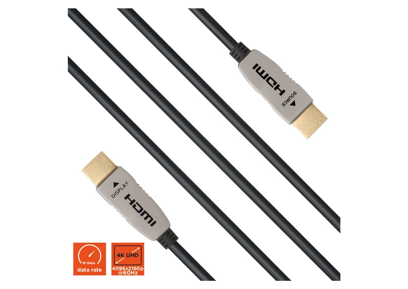 celexon UHD Optical Fibre HDMI 2.0b Active Kabel, schwarz