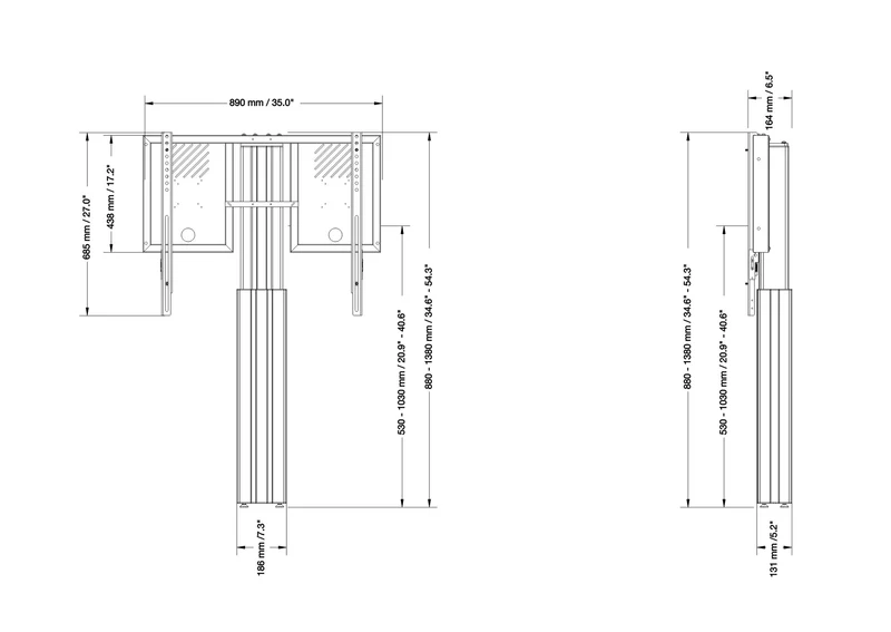 celexon Expert elektrisch höhenverstellbarer Display-Ständer Adjust-4286WS mit Wandbefestigung