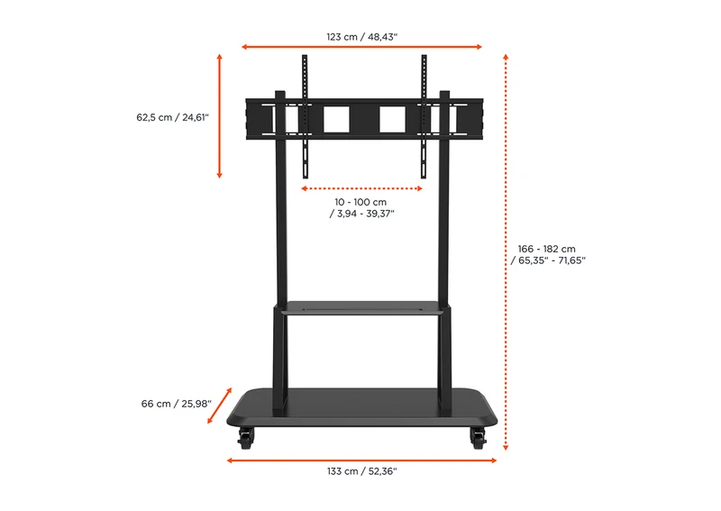 celexon Professional höhenverstellbarer Display Rollwagen Adjust-55120MP