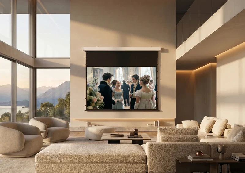 celexon GREYVISION Premium Plus Leinwand Motor Tension