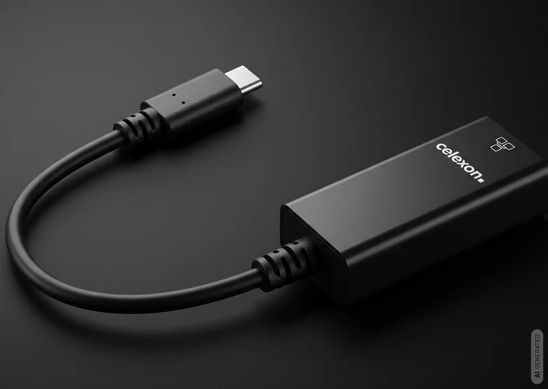 celexon USB-C auf Ethernet M/F Adapter