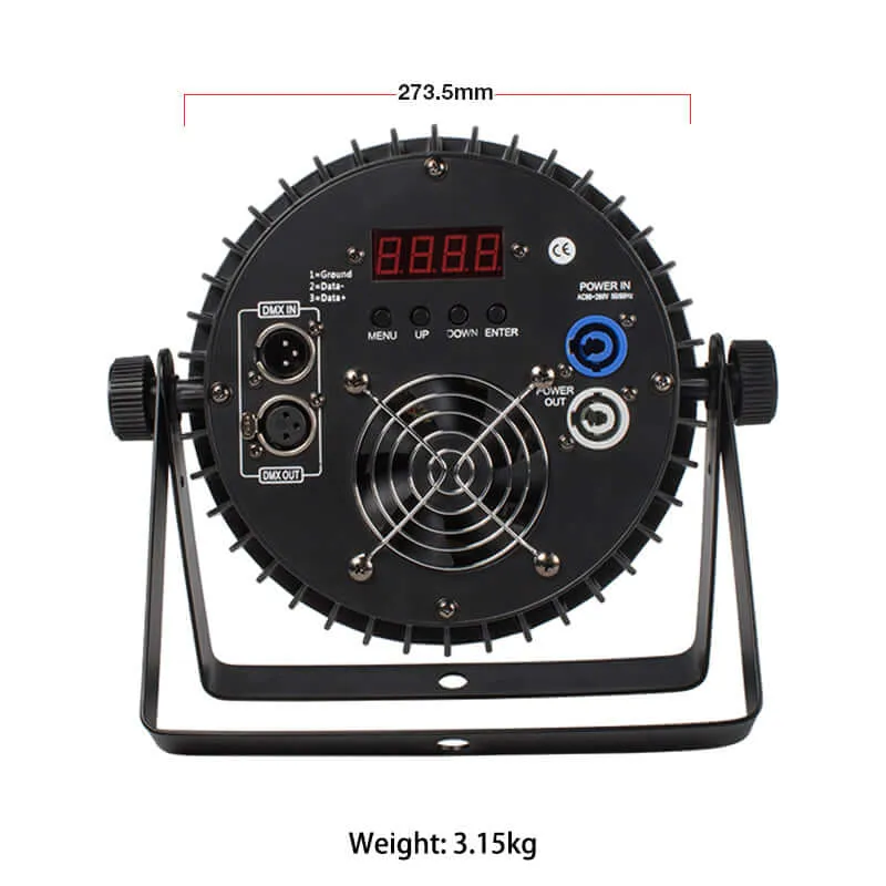 SHEHDS 18x18W Aluminum Alloy LED Flat Par DMX512 DJ Par Cans Wash Light